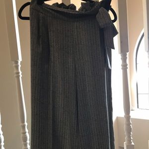 Side tie chevron culotte dress pants